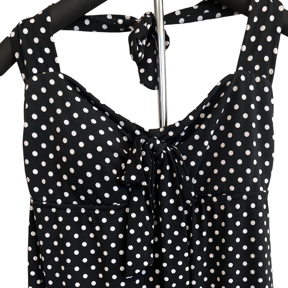 Catalina Black Polka Dot Dress w bodysuit liner - Picture 3 of 4